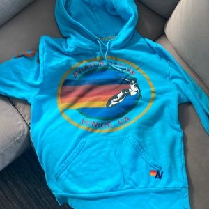 Aviator Nation turquoise hoodie